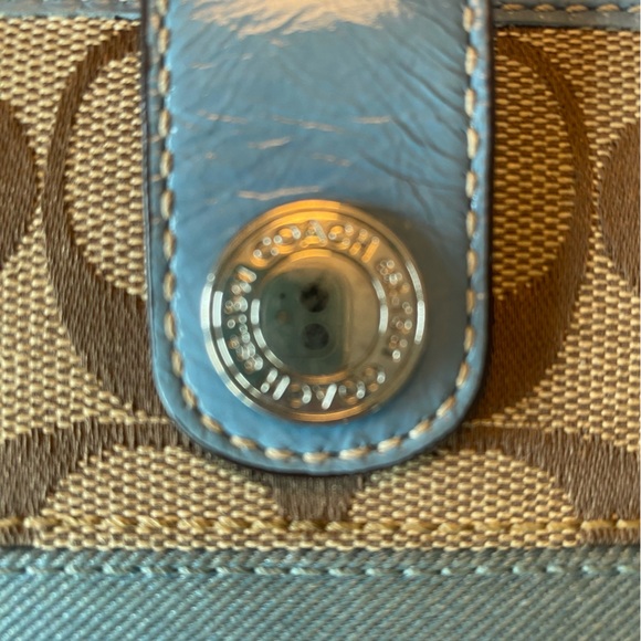 Coach Signature C Brown & Blue Canvas Bag AND Wallet - Picture 9 of 16